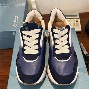 Women’s Softwaves Blue and White Sneakers